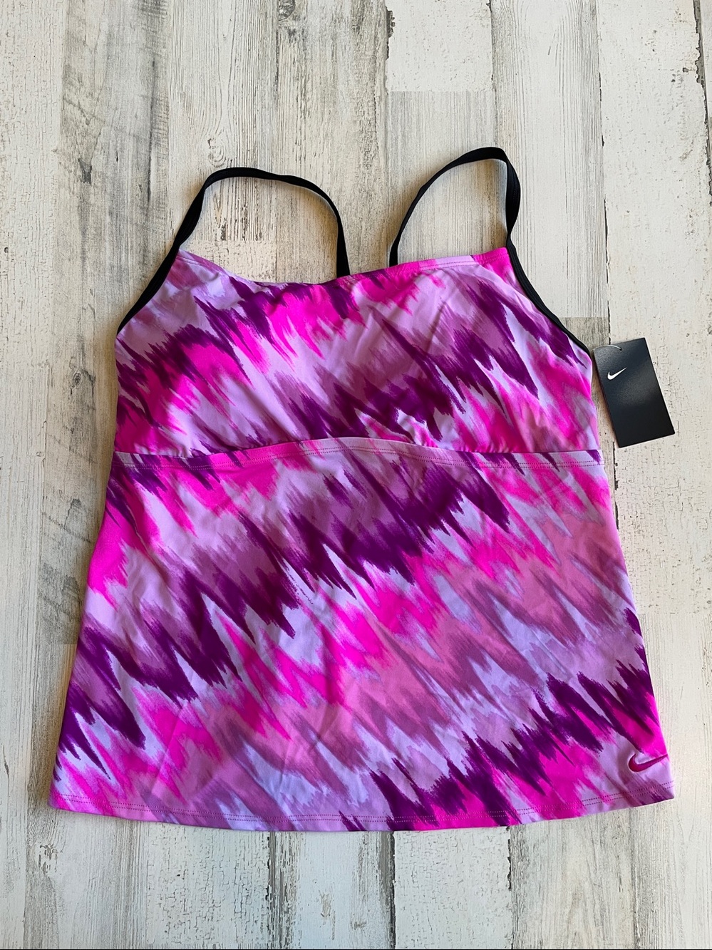 Nike Swimsuit Top Tankini SZ 2X Racerback pretty Pink & Purple NWT Retail $116